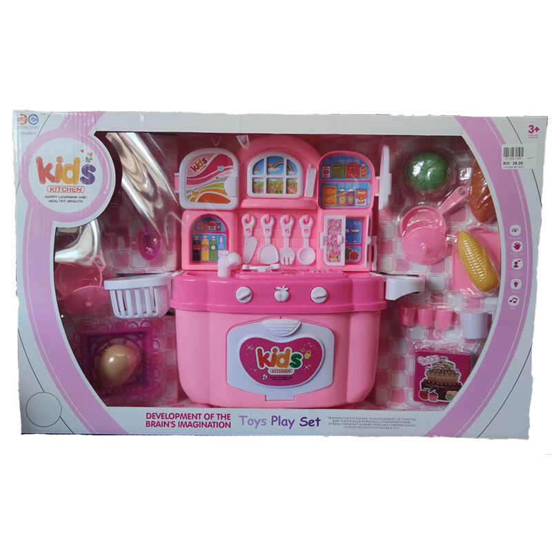 Mini cuisinière avec son et lumière couleur rose